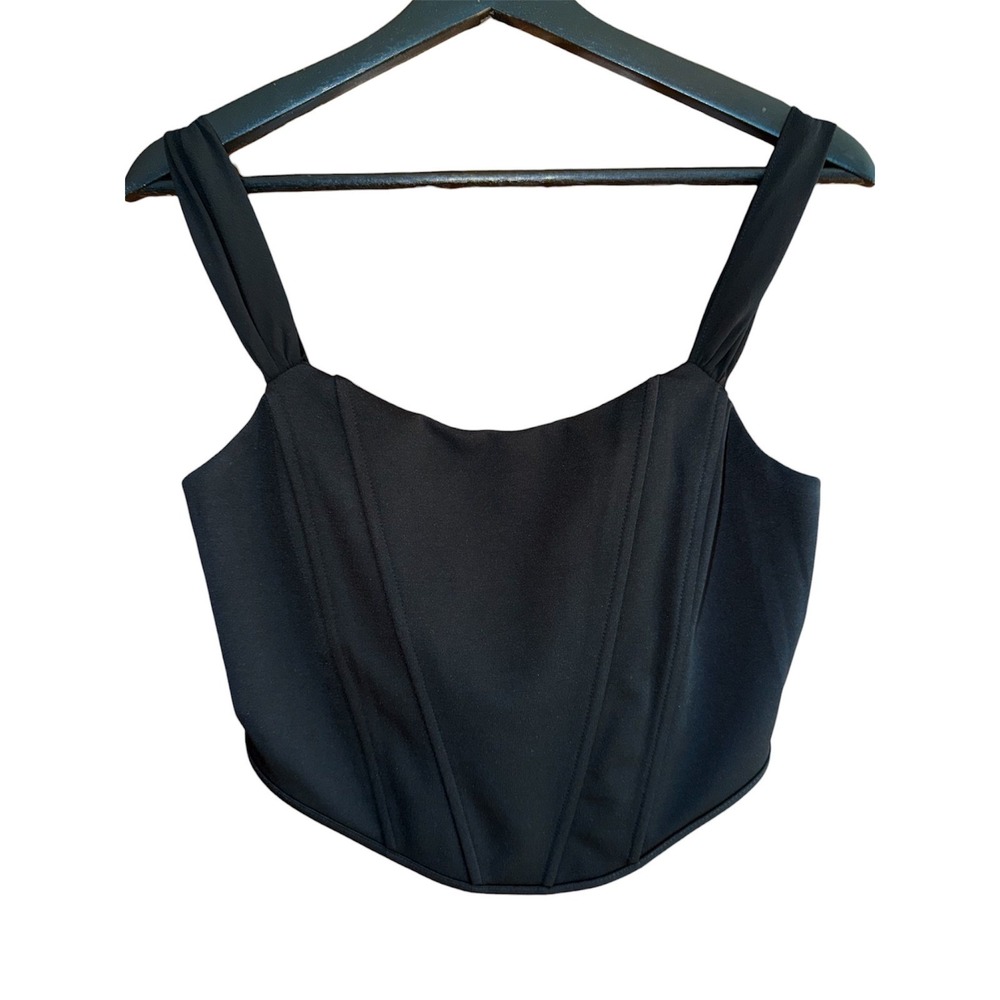 Altard State Womens Black‎ Corset Crop Top Structured Bustier Tank Size M